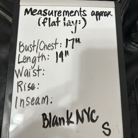 Blank NYC Jacket Women Small Black Vegan Leather Moto Cropped Biker Rock Edgy - Picture 12 of 12